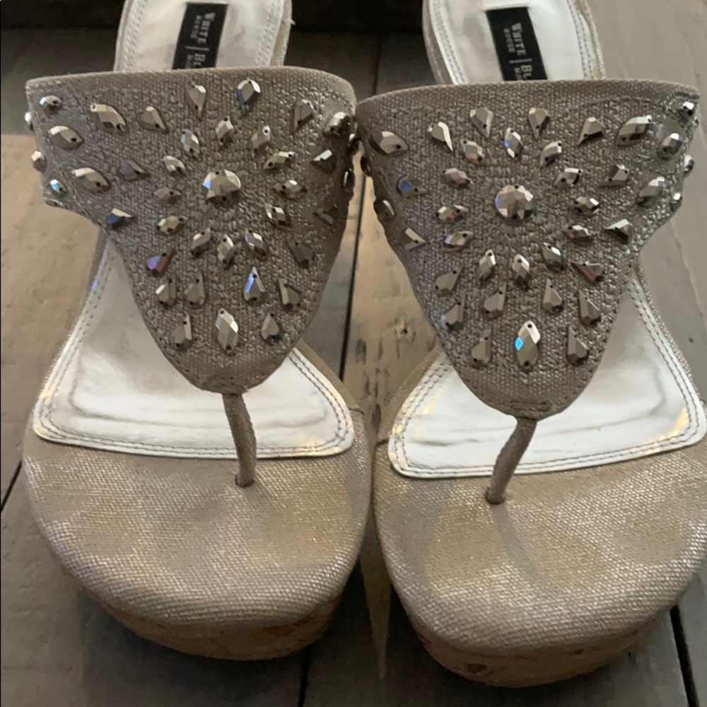 WHBM Rhinestone Wedge. Good Condition. 3/4 Heel.